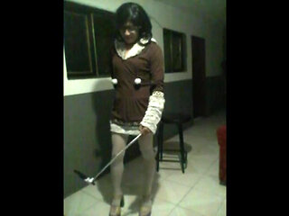 Joselynne Crossdresser Xmas Outfit In Living Room House