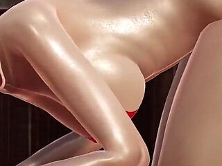 Sultry Blonde Silvia in a Red Dress - Reverse Cowgirl Anal Doggystyle Sex POV Creampie in Tight Pussy 3D Hentai Rule34 Animation