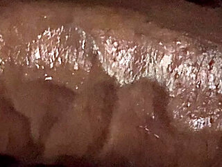 close up hard cock shaft flexes