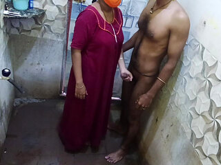 Indian wife funking in bathroom in hot recording video