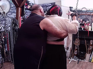 Part 1:- Lanista Bear & Domina Satana take Stephnie_NIcole TV in the dungeon