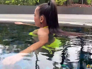 Johntronx - Sensational Pool Fuck with a Sensational Amateur Asian Girl