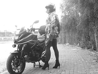 Every Passing Car Saw Her Penis Vibrating Under Her Transparent Dress.