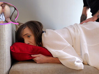 Stepdaughter stuck her ass in the air and Stepdad sneaks in leaving her creampied