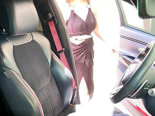 Stranger Fingers My Stepmom's Shaved Pussy in Car - Alina Rai Cums Hard