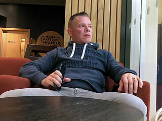 Dared to Jerk off in Busy Coffee Shop - Intense Public Cum