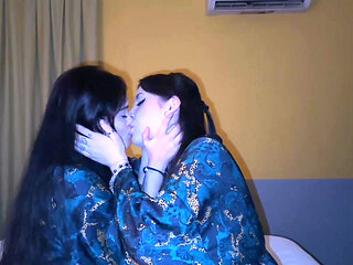 lesbian kisssing and scissoring compilation