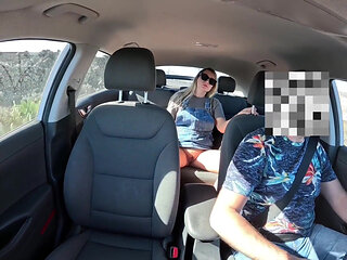 Girl No Panties Masturbating in the Taxi