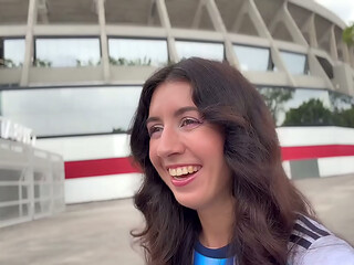 Katty West is obsessed with football and sex! So she finds a fan for a hot fuck!