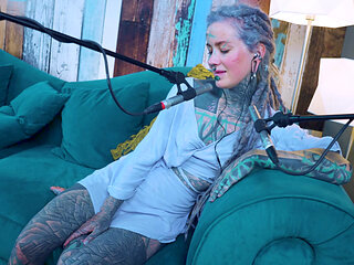 I talk about F - Fear - ASMR podcast SFW talking goth skinny girl dreadlocks tattoo model inked girl