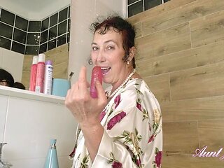 Esmerelda Morning Bathroom Dildo Play