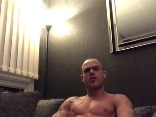 Scally Strip & Wank: Peelin' Off Vest to Reveal Shredded Six Pack, Strokin' Big Uncut Cock Till Explosive Load
