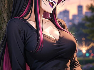 Emo Goth Girl First Date JOI in Parked Car Teases Pussy and Cums With You