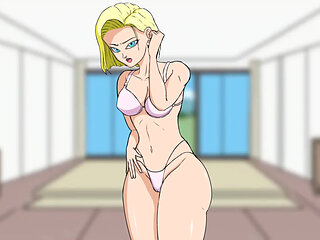 Cachipun With Waifu - Playing Rock, Paper, Scissors With Dragon Ball Android 18 Until Fucking Her