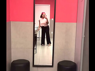 Public Bathroom Gassy Girl Tries to Hold It But Farts Loudly
