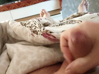 Lying in Bed and Jerking off My Cock Until I Orgasm, It's so Nice