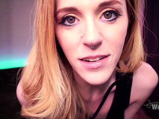 Close up with teen blonde sex doll rubbing her cunt