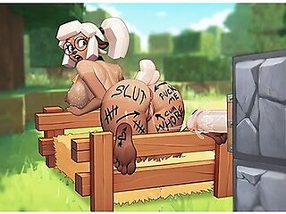 Furry Sheep Girl Fucks With Sex Machine In Minecraft