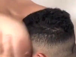 BBW Goddess Mary with Her Slave Worshipping Her Large Breasts.