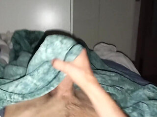 Routine Masturbation of the Boy with the Insatiable Cock Discharges Sperm in the Early Morning