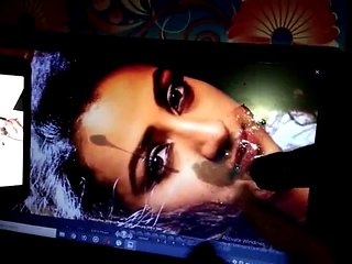 Trisha tribute with spit on face and hot cum on face