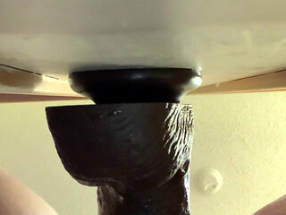 Fucking my pussy with a big dildo