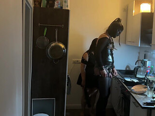 Fetish Lofts Cooking Session with TV Slave Part 3-4.