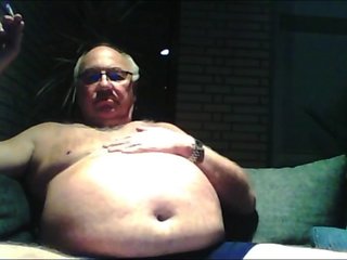 Grandpa cum on webcam
