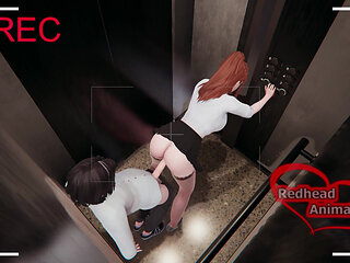 The Ai Camera Catches a MILF and Neighbor Fucking in the Elevator