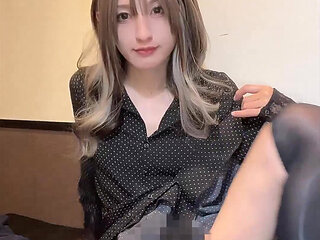 Video of a cross-dresser masturbating quietly