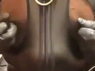 BBC Latex Tight Tit Exposing Singlet Nipple Play Edging Cum
