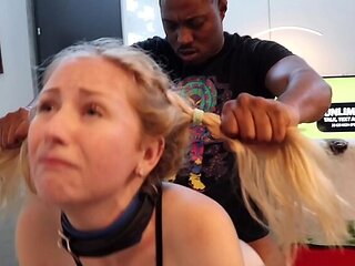 Scarlette Bunny Buns Gets Rough Doggystyle Spanking From BBC - Pale Booty Punished Hard