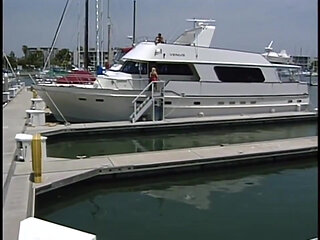 Sexy blonde girl hardly fucked outdoor on a boat