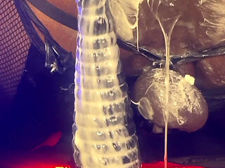 Bubble Butt Femboy Gapes Sloppy Hole - Creamy Dildo Ride