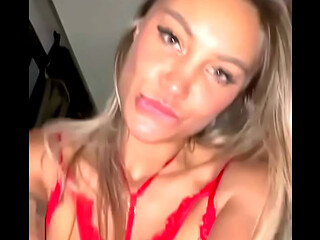 Monika Fox pov homemade sucking dick in red lingerie