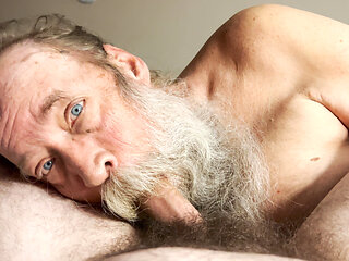 Papa Bear Sucks and Worships Hairy Cub Cock