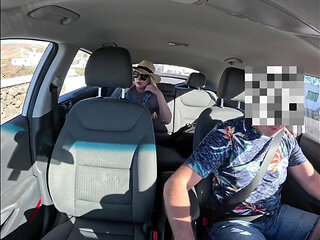 Girl No Panties Masturbating in the Taxi