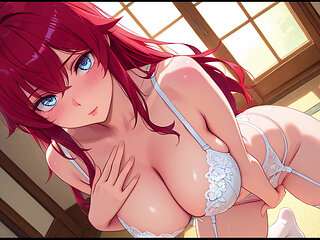 Rias Gremory meets her husband after work. Rias Gremory hentai cosplay