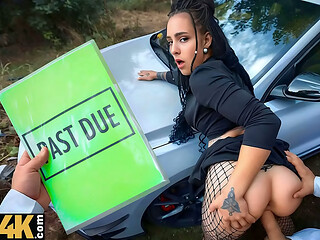 DEBT4k. Watched by having car sex...