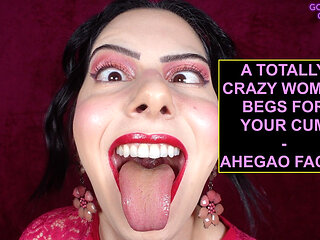 A Totally Crazy Woman Begs for Your Cum - Ahegao Faces