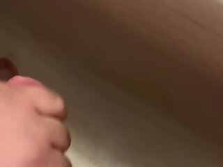 Jerking off a Small Cock in the Bathroom and Cumming