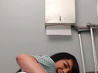 Busty Big Ass Quarantined Teen Almost Caught Masturbating in Hospital Room