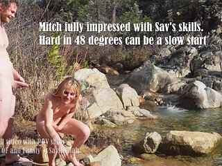 Petite Blonde Gets Outdoor Facial By The Creek