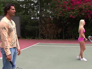 Threesome in the Tennis Court