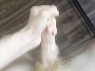 Horny Twink Jerks Off & Cums Hard on MacBook - Hairy Legs & Abs!