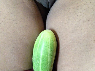 Desi Saira Bhabhi Cucumber in Pussy Close-up Masturbation