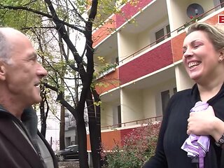 German tall housewife approached and fucked by boyfriend on the street