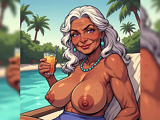 Tits Out Relaxing Poolside (ai Art)
