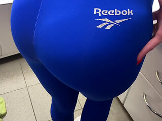 Stepmom fondles her big milky tits in the bathroom