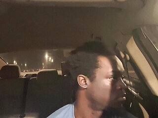 In Da Car at a Public Parking Lot Trying Not To Get Caught By Security For Just Doin A Lil Jerkin And Fingering Myself